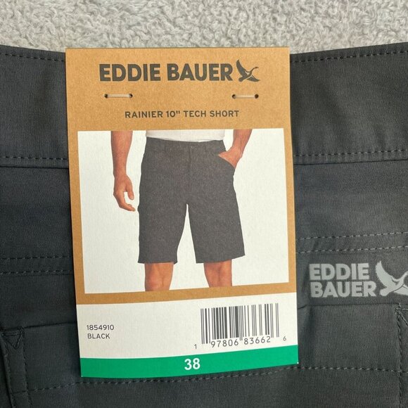 NEW Eddie Bauer Men's Size 38 Rainier 10" Tech Short Black Outdoor Cargo - Picture 7 of 9